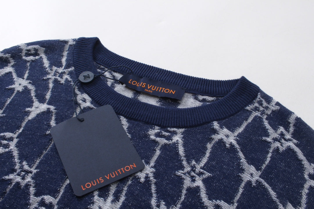 L‘s Fishnet pattern knitted short sleeve