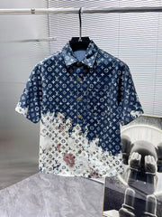 L's Home Leisure Cow Pattern Gradient Shirt