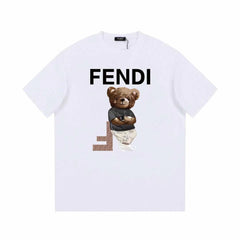 F's Bear Leaning Against F Print T Shirt
