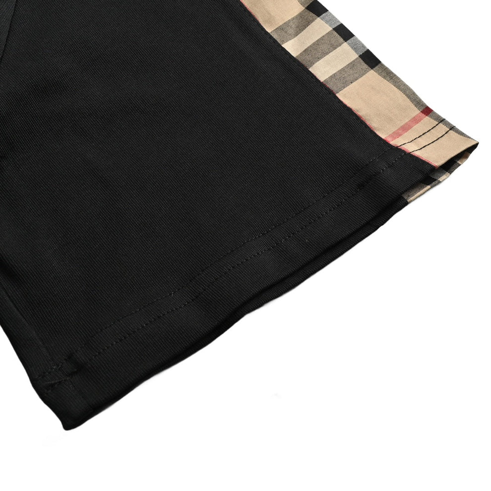B's Shoulder plaid patchwork T-shirt