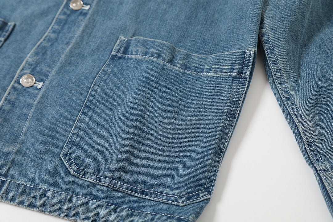 Unisex denim jacket in light luxury style
