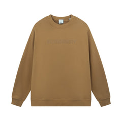 B's Solid Color Leather Sweatshirt