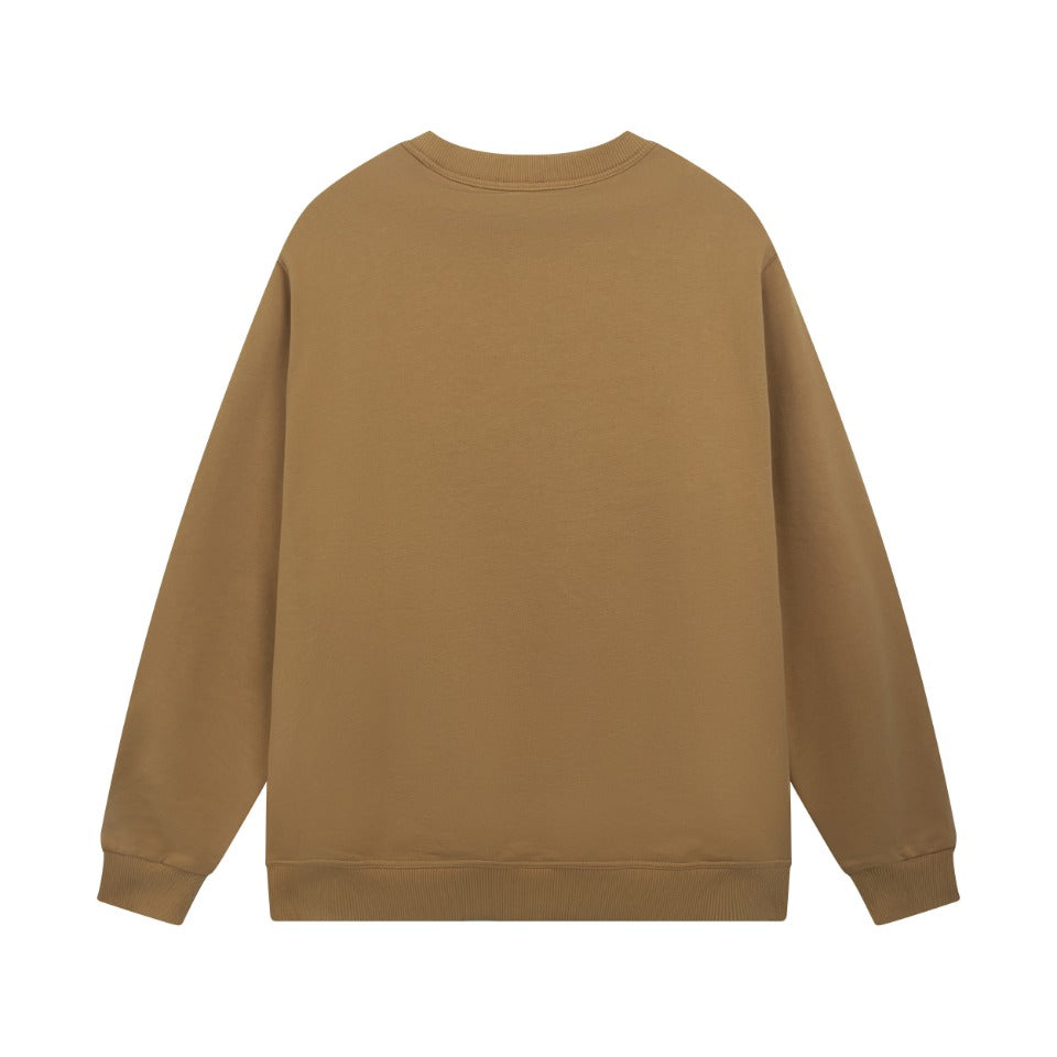 B's Solid Color Leather Sweatshirt