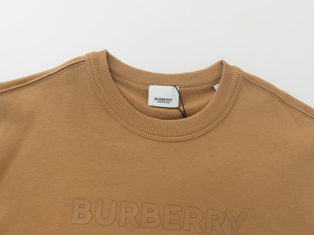 B's Solid Color Leather Sweatshirt