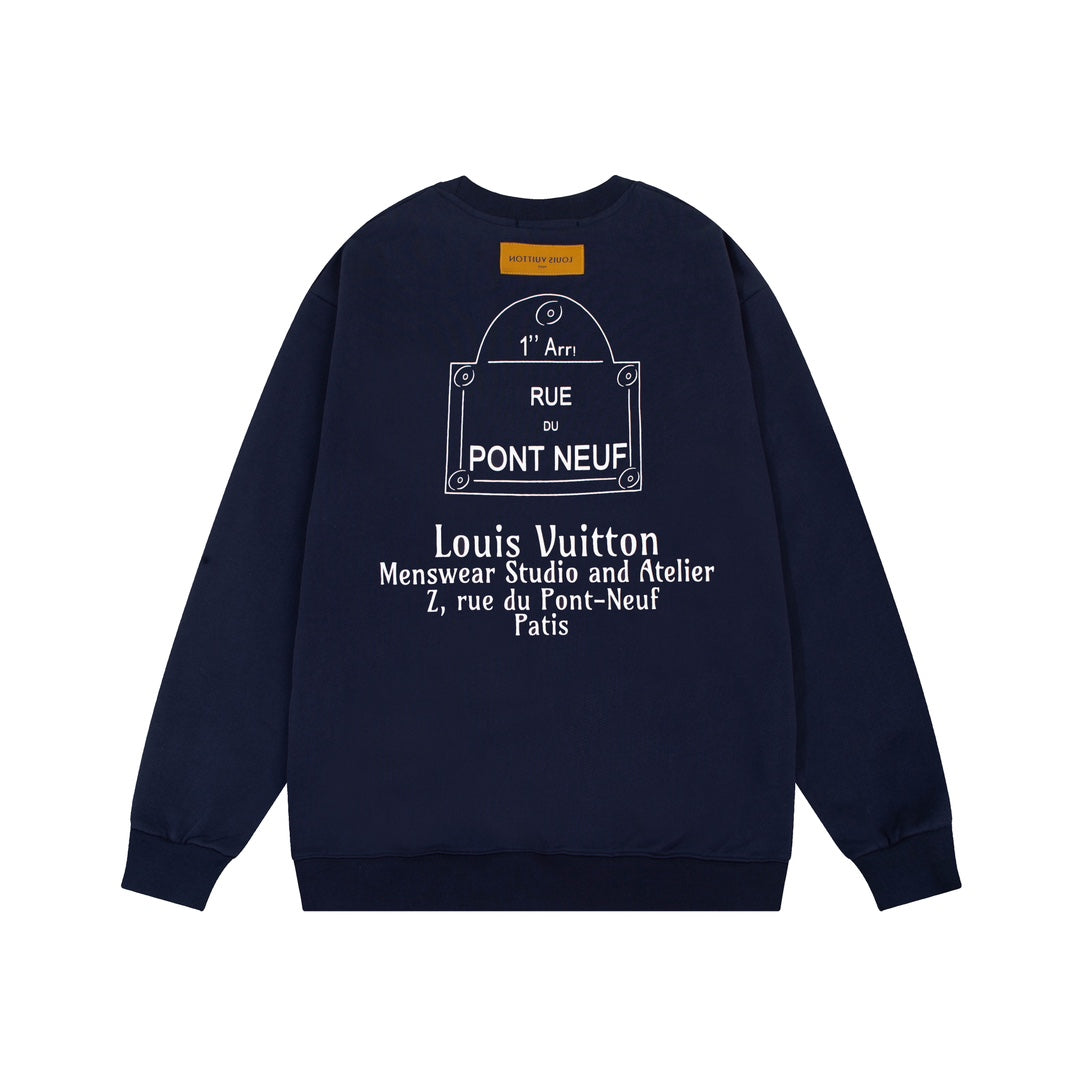 L's Alphabet Print Sweatshirt (Blue）