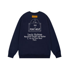 L's Alphabet Print Sweatshirt (Blue）