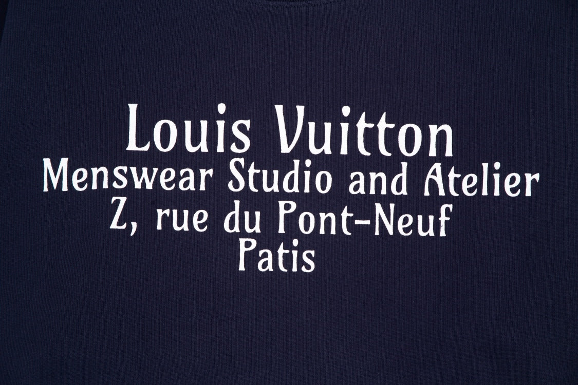 L's Alphabet Print Sweatshirt (Blue）