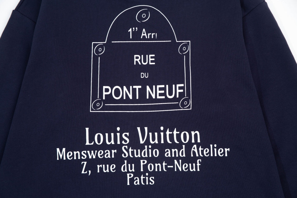 L's Alphabet Print Sweatshirt (Blue）