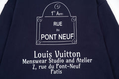 L's Alphabet Print Sweatshirt (Blue）