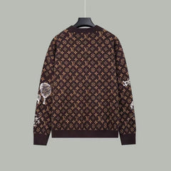 all over print classic embroidered sweater