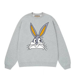 G's Bunny Cartton Rabbit Head Print Sweatshirt
