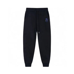 Blue Bear Print Casual Pants